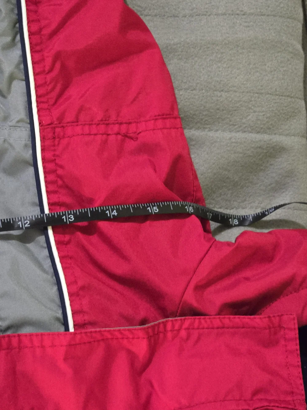 OshKosh Red Gray Insulated Winter Coat Jacket Hooded Fleece Lined Toddler